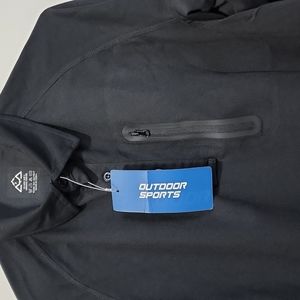 Mens Outdoor Sports Long Sleeve Shirt top black with zipper pocket collard